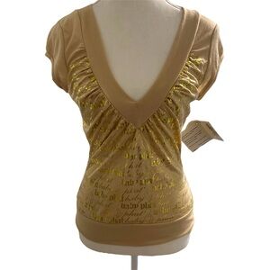 SOLD Tan and gold baby phat top